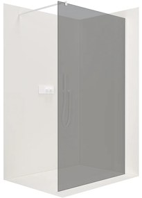CERANO - Sprchová zástena Walk-in Onyx Ľ/P - guľatá vzpera - biela matná, grafitové sklo - 160x200 cm, CER-CER-8050BD190
