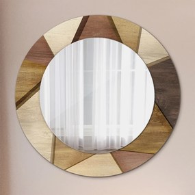 Geometrické 3D drevo Okrúhle dekoračné zrkadlo