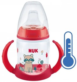 NUK Dojčenská fľaša na učenie NUK s kontrolou teploty 150 ml červená