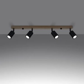 Sollux SL.1294 - Bodové svietidlo VERDO 4xGU10/10W/230V čierna