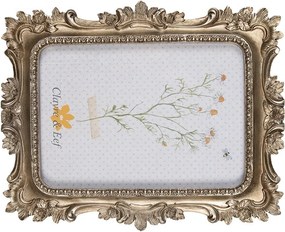 Zlatý antik fotorámik s kvetovaným okrajom - 17*2*22/ 10*15cm