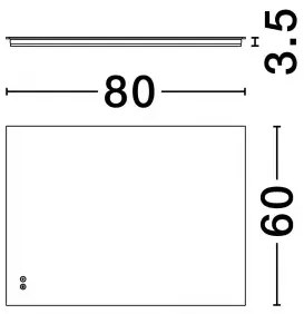Zrkadlo do kúpelne Alda 60 4000K IP44 Touch Switch No Frosting