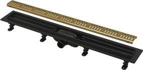 Alca APZ10Black sprchový žľab 85 cm zlatý APZ10BLACK-850BRAS