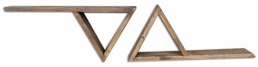 Sada 2 drevených nástenných políc Triangles