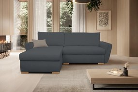 Rohová sedačka Helvetius, tmavo šedá látka