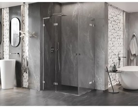 Mexen Lunar, L Duo výklopný sprchový kút 90 x 85 cm, 8mm číre sklo, chrómový profil, 834L-090L-085P-01-00