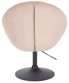 LuxuryForm DESIGN Kreslo VERA VELUR na čiernom tanieri - latte