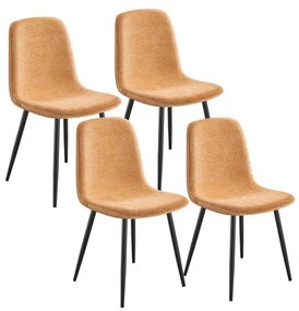 Set štyroch jedálenských stoličiek karamelový (4 ks)