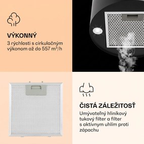 Klarstein Barella, digestor, 38 cm, 518 m³/h, LED, biely