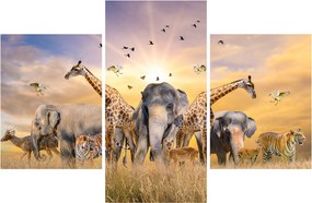 Obraz - Africké zvieratá (90x60 cm)
