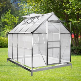 Záhradný skleník z polykarbonátu so základňou M4, 250x190x195cm, transparentná Gardebruk