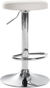 Barová stolička Ponte - koženka, chróm rám - Biela