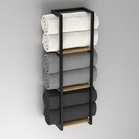 Nástenný držiak uterákov 78x23 cm čierna