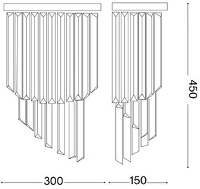 Ideal Lux - Krištáľové nástenné svietidlo CARLTON 3xE14/40W/230V lesklý chróm