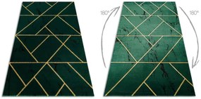 Koberec EMERALD exkluzívny 1012 glamour, styl geometrický, marmur fľaškovo zelený / zlatý