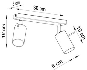 Sollux SL.0092 - Bodové svietidlo RING 2 2xGU10/10W/230V čierna