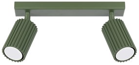 Bodové svietidlo Karbon, 2x olivovo zelené kovové tienidlo, (možnosť polohovania)