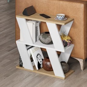 Odkladací stolík Houseland Lazena biely/dub zafírový