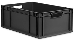 Sada 4 kusov - Eurobox Next Gen 2.0 Cycle - Stohovateľný kontajner s otvorenými rukoväťami - 600 x 400 x 220 mm - Antracit