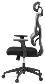Autronic - Kancelářská židle, šedá síťovina, černý plast, kolečka na tvrdé podlahy - KA-K2080 GREY AKCE