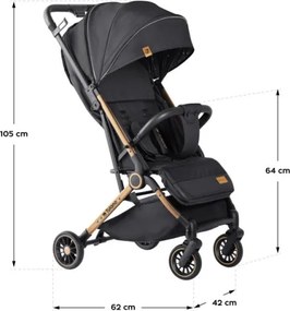 Športový kočík Milan 35 čierny / zlatý