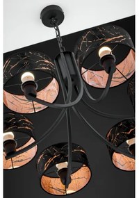 Jupiter 2108- Luster na reťazi ARTHUR 6xE27/15W/230V čierna/oranžová/mramorový dekor