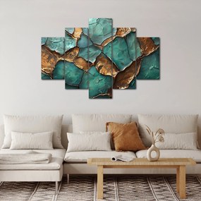 Obraz - Zeleno-zlatá maľba (150x105 cm)