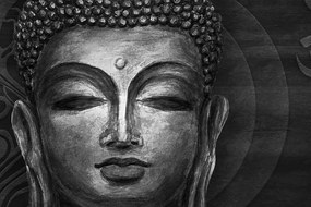 Obraz tvár Budhu v čiernobielom prevedení - 120x80