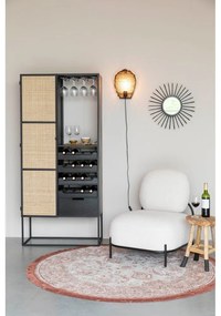 Čierna ratanová vinotéka na 16 fliaš, 80x175 cm Guuji - White Label