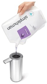Bezdotykový oceľový dávkovač mydla v matne striebornej farbe 266 ml – simplehuman