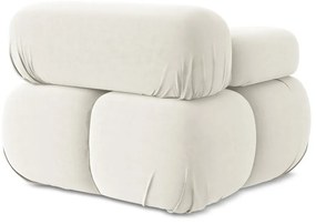 Biely zamatový modul pohovky (ľavý roh) Lokua – Makamii