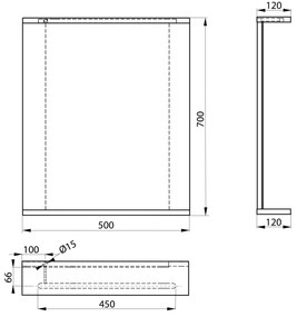 Aqualine, KORIN STRIP zrkadlo s LED osvetlením 50x70x12cm, KO395S