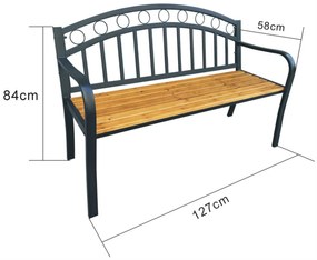 Zahradní lavička ARUM černá/jedlové dřevo