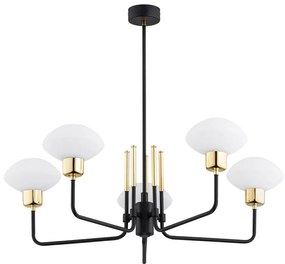 Argon 2128 - Luster na tyči RAVELLO 5xE14/15W/230V čierna/zlatá