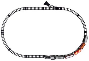 Vláčik s koľajami s lokomotívou a piatimi vagónmi RC0629