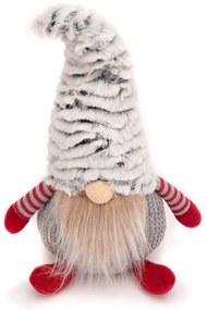 Vánoční skřítek ELF 011 - 40 cm červený/šedý