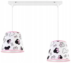 Detské závesné svietidlo Minnie, 2x textilné tienidlo so vzorom, s