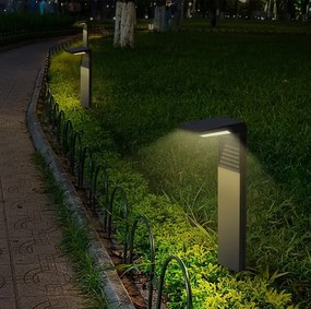 Solárna LED záhradná lampa na záhradný stĺpik so senzorom súmraku