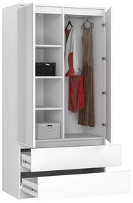 Šatníková skriňa Star so zrkadlom 90 cm biela