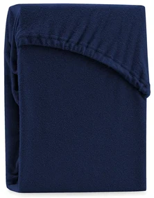 Tmavomodrá napínacia froté plachta 180x200 cm Ruby – Restilo