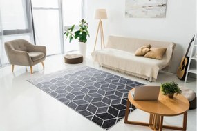 Koberec HEOS 78590 krém / strieborný / antracit CUBE KOCKA