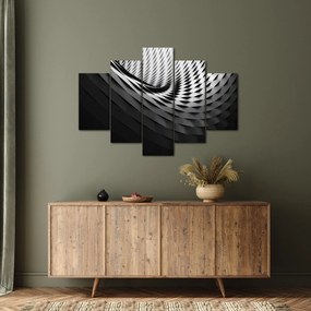 Abstraktný obraz - čiernobiela špirála (150x105 cm)