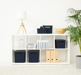 Úložný box s rúčkami BRISEN 18 l, 29 x 29 x 29 cm, čierny S vekom / Bez veka: Bez veka