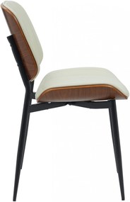 Konferenčná stolička Tiffin koženka - Orech / Krémová