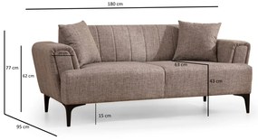 Dvoumístná pohovka Hamlet 180 cm světle hnědá