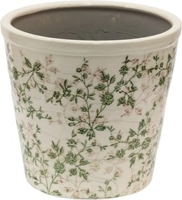 Keramický obal na kvetináč so zelenými kvetmi Ganni green XL - Ø21*19 cm