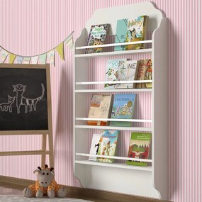 Detská nástenná knižnica Montessori I biela