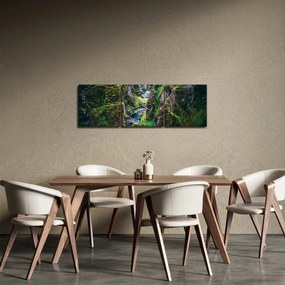 Obraz - Rieka v skalnatom údolí (s hodinami) (90x30 cm)