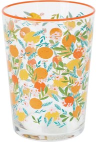 4-dielna súprava pohárov Flowers & Fruits 510 ml, oranžová
