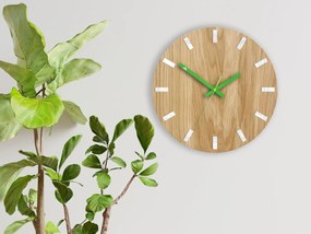 Nástenné hodiny Simple Oak hnedo-zelené